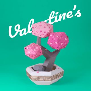 Valentine's Edition of Bonsai 💕 This kit —available as printed or pre-cut— contains a bag of 300 paper hearts to decorate...